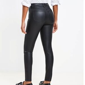 LOFT Curvy Coated High Rise Skinny Jeans-Black Size 10